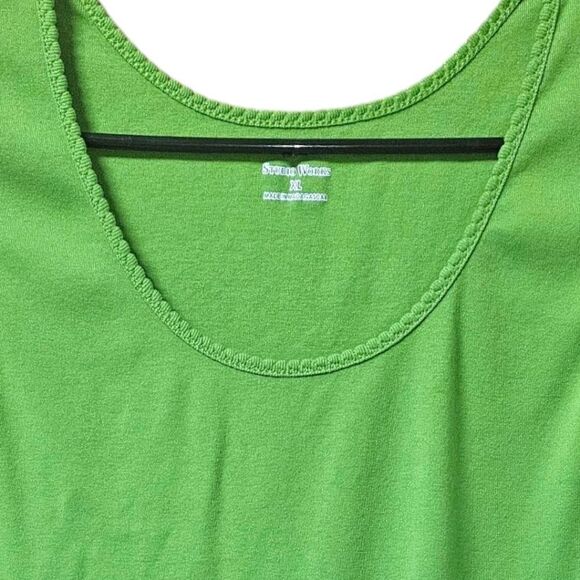 NWOT STUDIO WORKS Green Apple Sleeveless Scoop Neck Tank XL - Picture 6 of 10